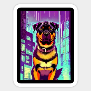 Amber-Eyed Rottweiler In City Sticker